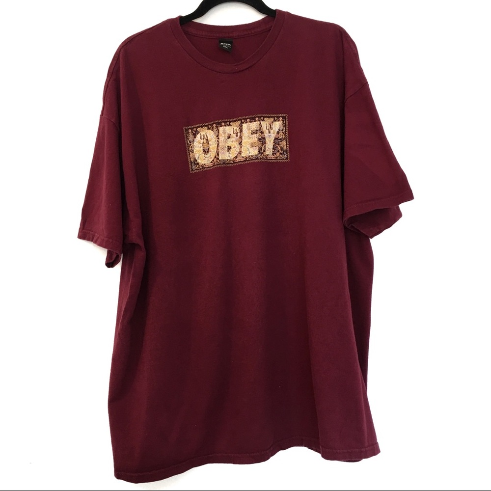 [OBEY] 100% Cotton Graphic Print Logo T-Shirt XXL